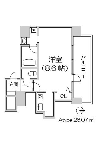 キャピトル安堂寺 1K 26.07平米