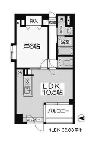 ヴィルヌーブ西本町 1LDK 38.83㎡