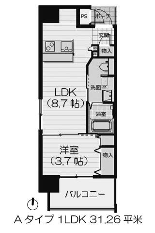 アバンティ南堀江イースト 1LDK 31.26㎡