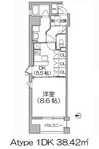 KAISEI阿波座 1DK 38.42㎡