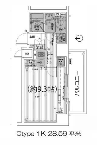 アドバンス大阪城レガーレ 1K 28.59 ㎡
