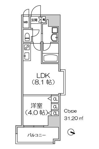 アーデン四ツ橋プライマリーワン1LDK 31.20㎡