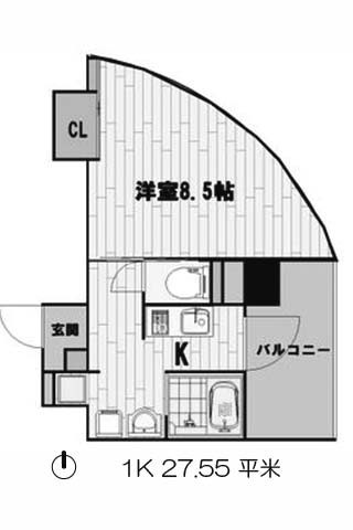 インペリアル新町 １K 27.55㎡