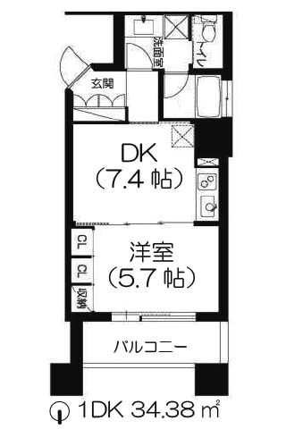 アーバネックス南堀江 1DK 34.84㎡