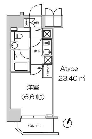 リーガル京町堀Ⅱ 1K 23.40㎡