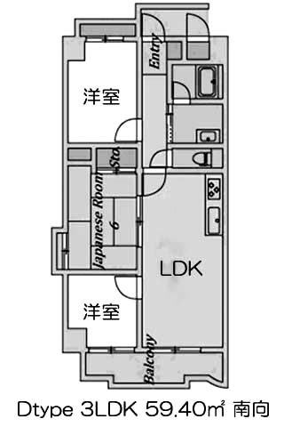 メゾンド雅 3LDK 59.40㎡
