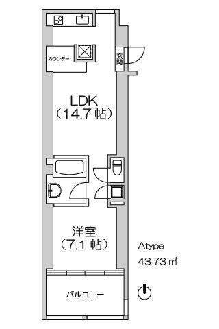 アクアプレイス大阪レジェンド 1LDK 43.73㎡