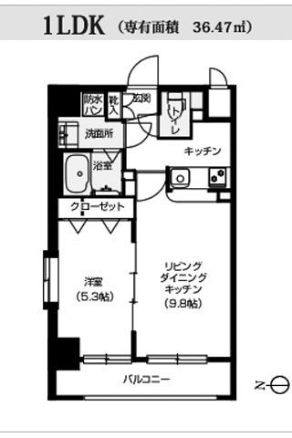 ラムール南森町アーバネックス 1LDK 36.47㎡
