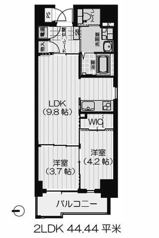 サニーハウス天満橋 2LDK 44.44㎡+ウォークインクローゼット