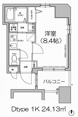 アクアプレイス南堀江 1K 24.13㎡