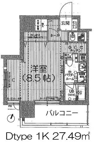 ジュネーゼ京町堀パークサイド 1K 27.49㎡