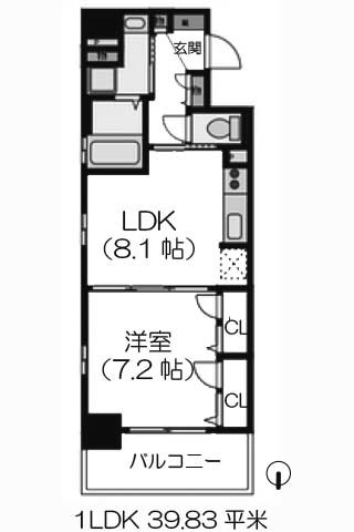 シェーンブルン 1LDK 39.83㎡