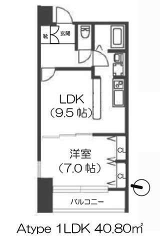 FLAT34上本町 1LDK 40.80㎡