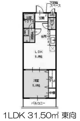 フジパレス谷町 1LDK 31.50㎡