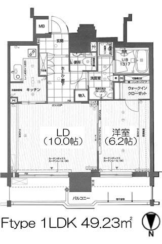 エイペックス大阪城西 Ftype 1LDK+WIC 49.23㎡
