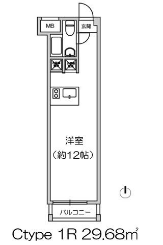 匠空天満 1R 29.68㎡(カウンターキッチン)