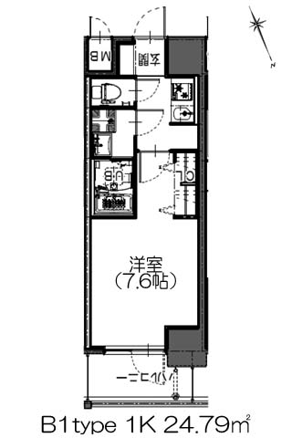 La Douceur西天満(ラ ドゥセール西天満) B1type 1K 24.79㎡