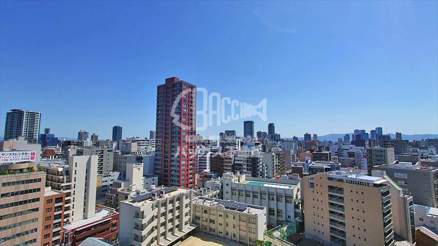 La Douceur西天満(ラ・ドゥセール西天満) Atype 1LDK+ウォークインクローゼット 41.25㎡のバルコニーからの眺望(15階 2021年4月撮影)