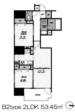 Jasper御堂筋本町 2LDK 43.45m²