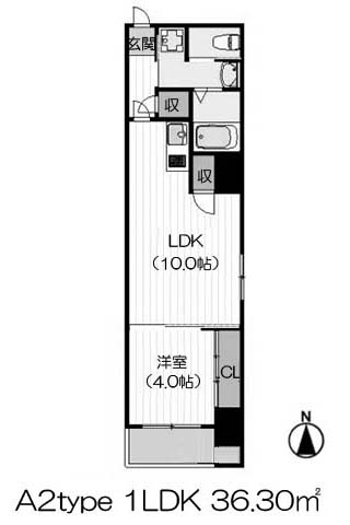 ES北浜(イーエス北浜) A2type 1LDK 36.30㎡