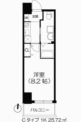 エスライズ四ツ橋 Ctype 1K 25.72㎡