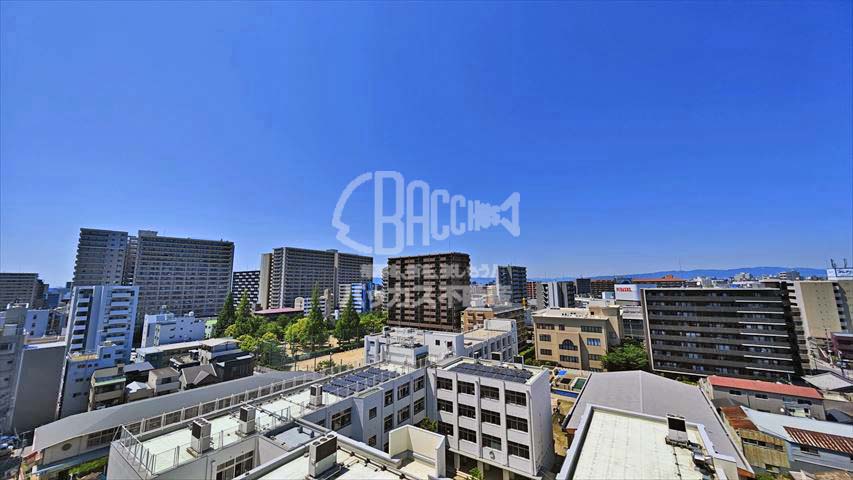 ディームス福島 A2type 1LDK 41.76㎡バルコニーからの眺望（北西側 10階 2024年5月撮影）